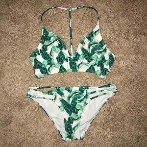 leaf print bikini